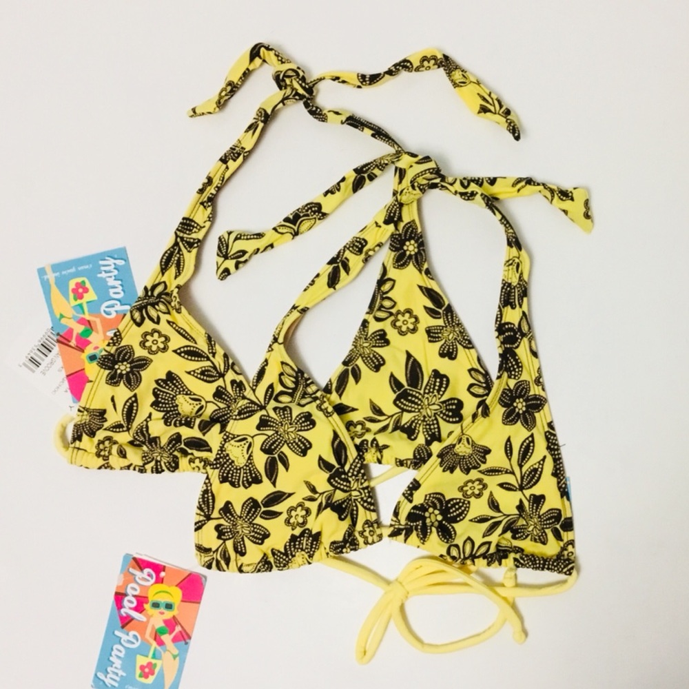 Bundle of 2 pcs New Yellow Triangle Halter Bikinis Top